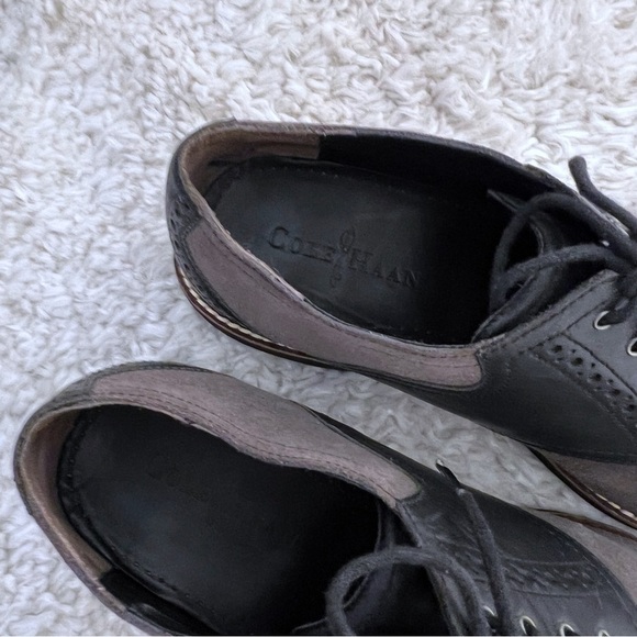 Cole Haan Shoes Mens Grand OS Two Tone Leather Saddle Oxfords Shoes Taupe SZ 10 main image 7